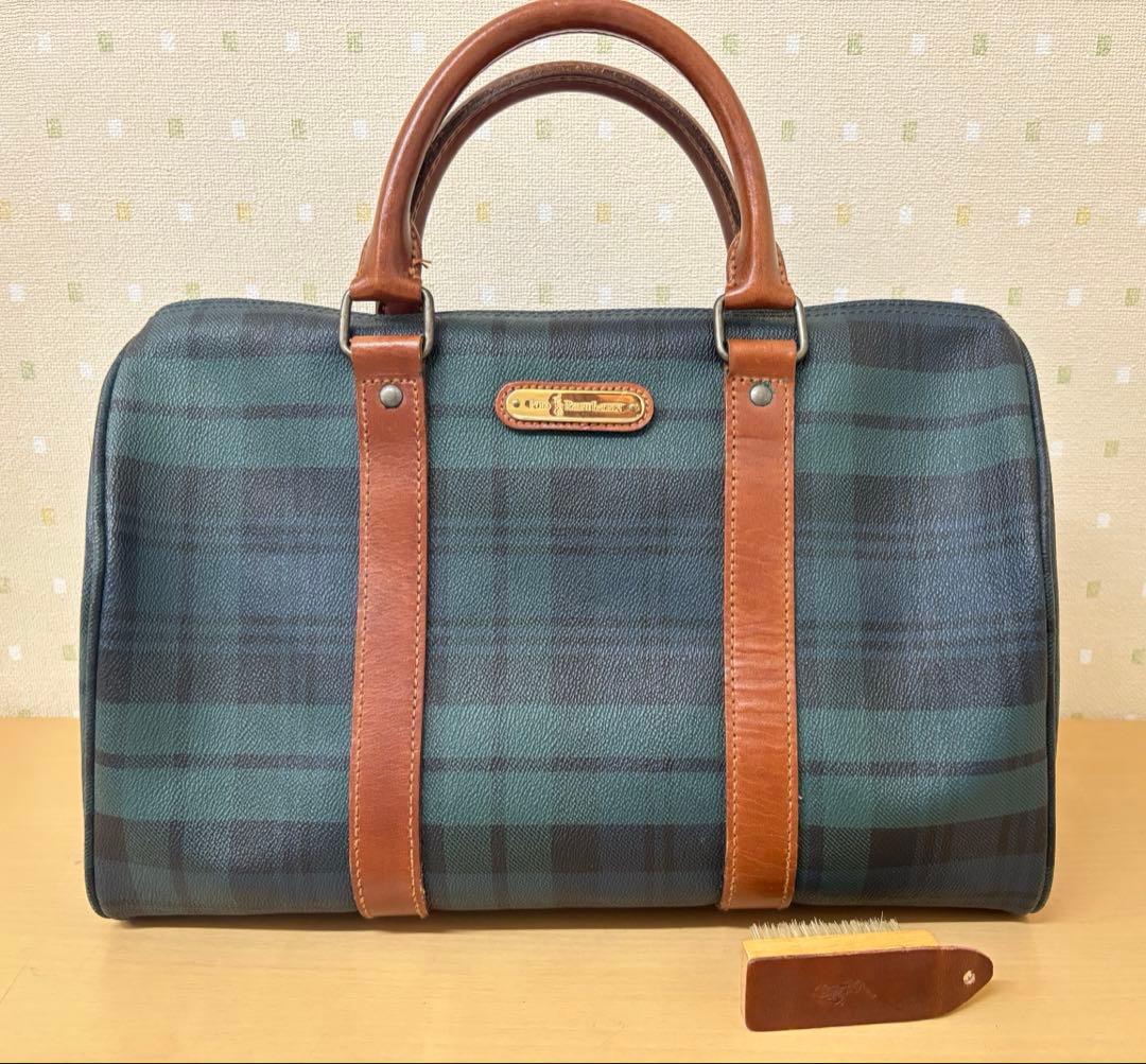 ✨美品✨ ポロラルフローレン ミドルボストンバッグ PVC レザー グリーン ポロ ラルフローレン POLO RALPH LAUREN ボストンバッグ ショルダー