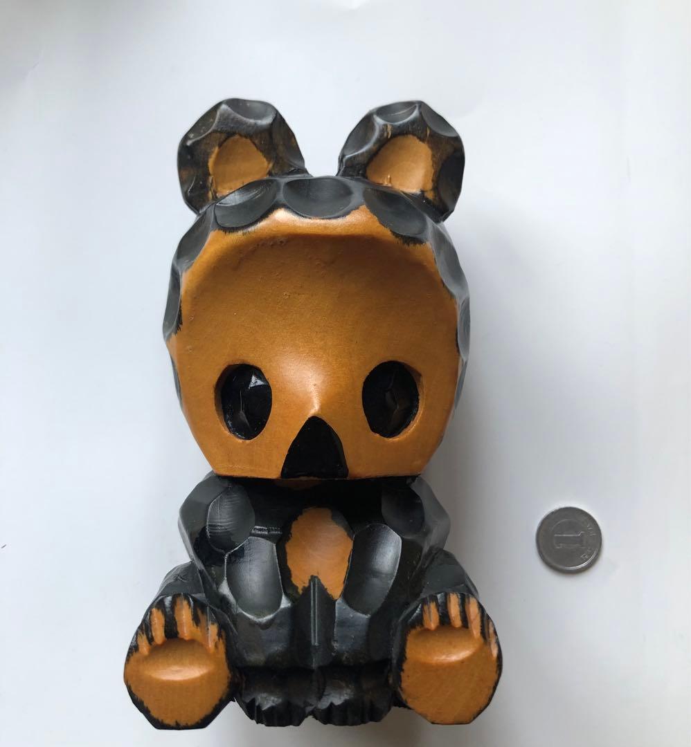 木彫りクマ　座りタイプA 黒