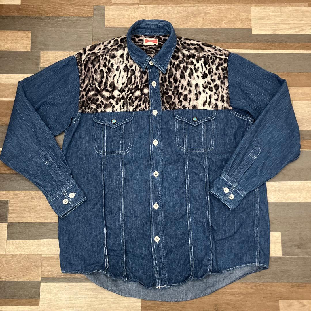 【Budweiser】レア　バドワイザー　豹柄　デニム　ウエスタン　ターコイズ