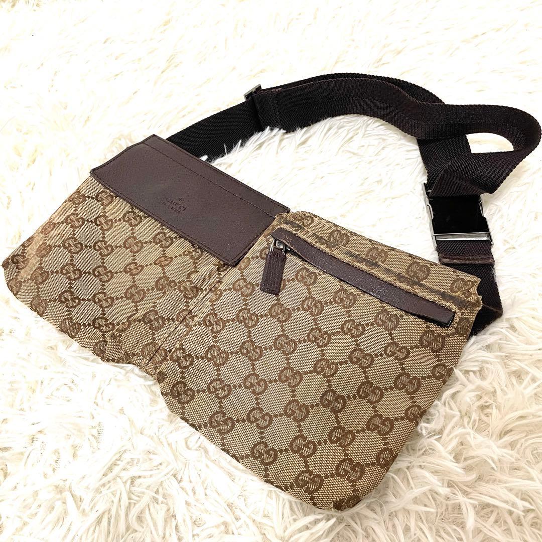 人気モデル GUCCI グッチ 28566 200047 GG柄 ボディバック - メルカリ
