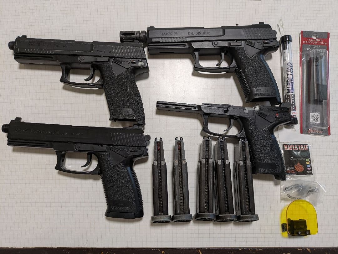 東京マルイ　SOCOM MK23 ソーコム 3丁分 ガスガン エアコキ　引退品 SOCOM Mk23 ガスガン 東京マルイ エアガンレビュー