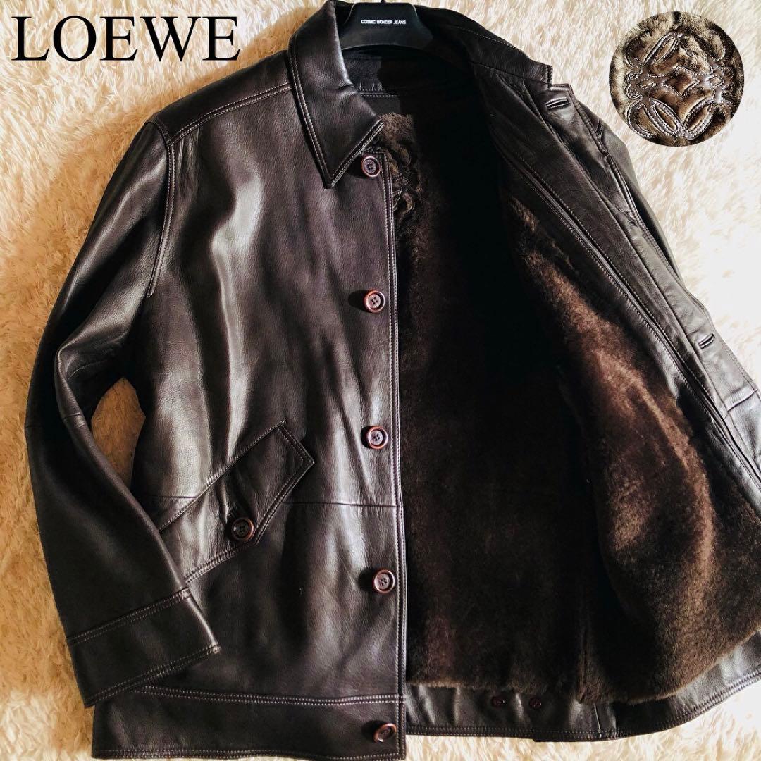 希少モデル✨専用　ロエベ ナッパレザージャケット 羊革 ライナー ブラウン 50 NANO universe｜ラムナッパレザーライダースジャケット | Rakuten