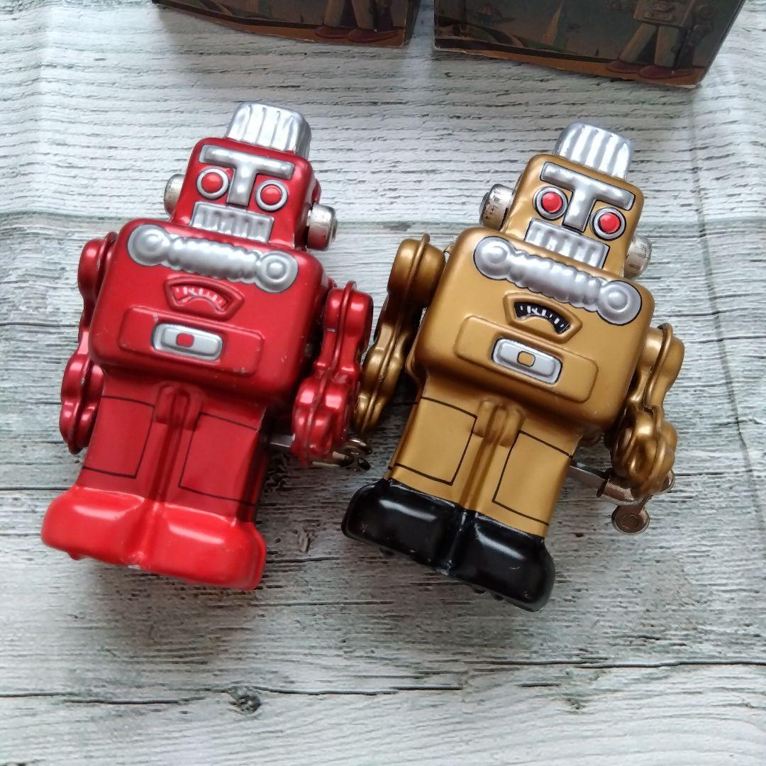 ブリキ ゼンマイ式ロボット 2体セット - メルカリ