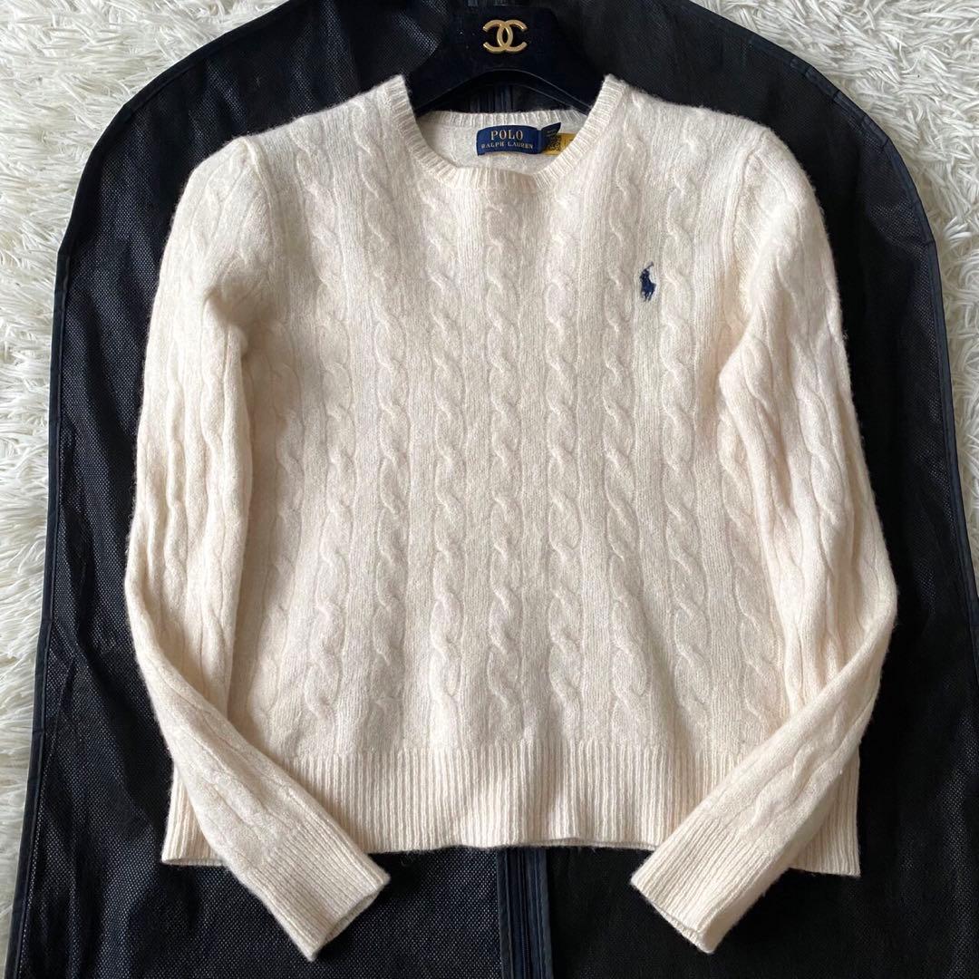 美品◦QRタグ✨】ポロラルフローレン 現行 ケーブルニット ポニー刺繍