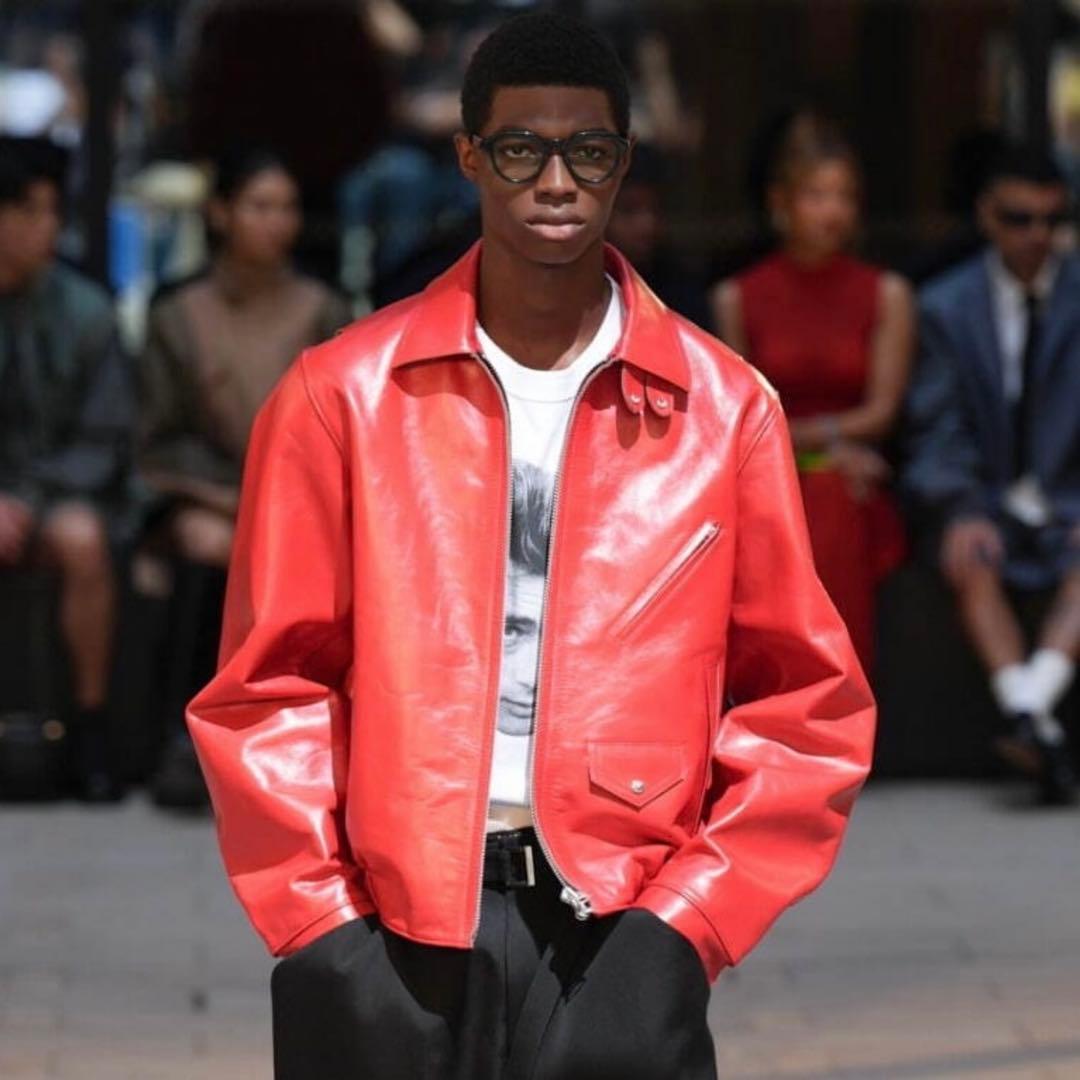 SACAI】25SS ZIP UP LEATHER JACKET RED 2 - メルカリ