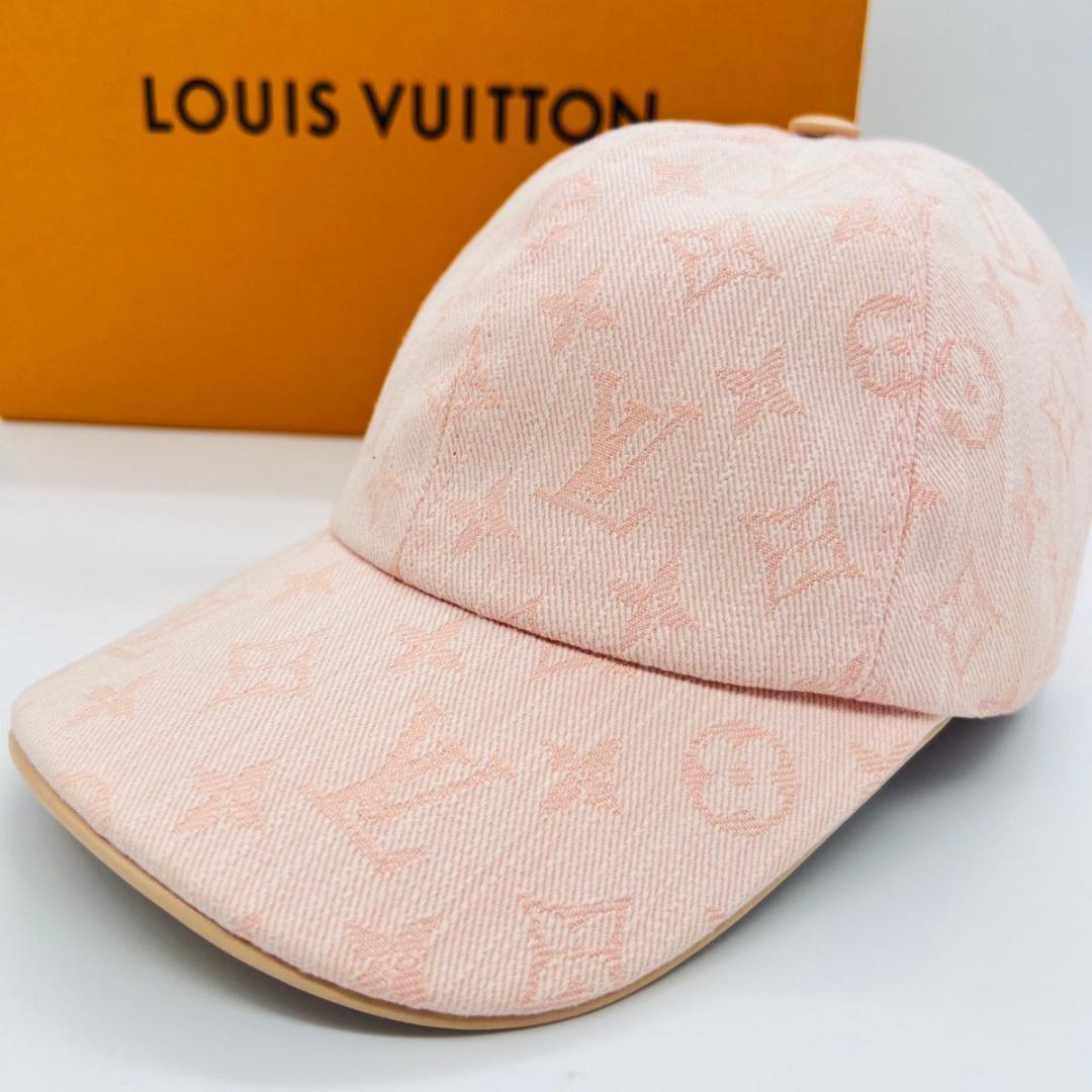 ルイヴィトン M77543　ベースボール モノグラム キャップ ピンク レザー