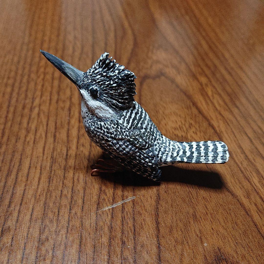 小さなバードカービング ヤマセミ 野鳥 木彫り - メルカリ