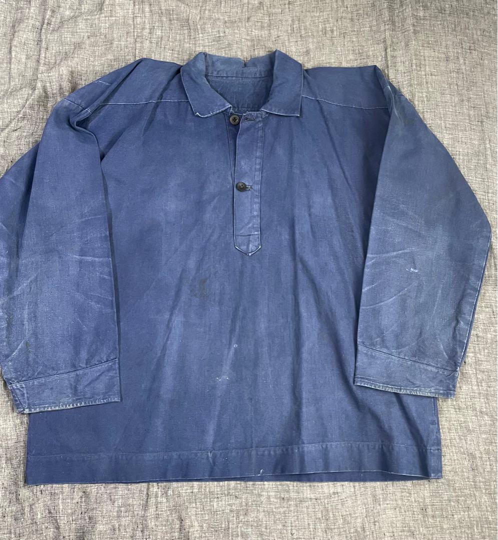 1940s フランス　ビンテージ　メティス　スモック　希少　リネン