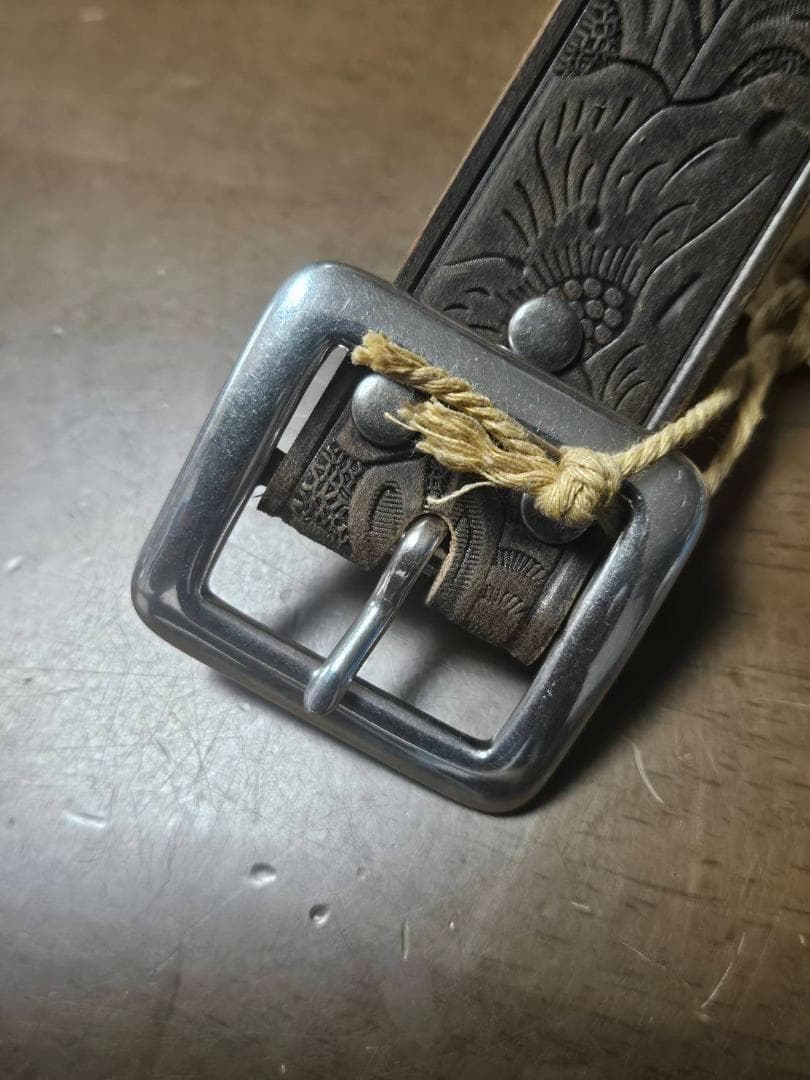 新品未使用】RRL アメリカンヴィンテージエンボス加工 ブラウンベルト