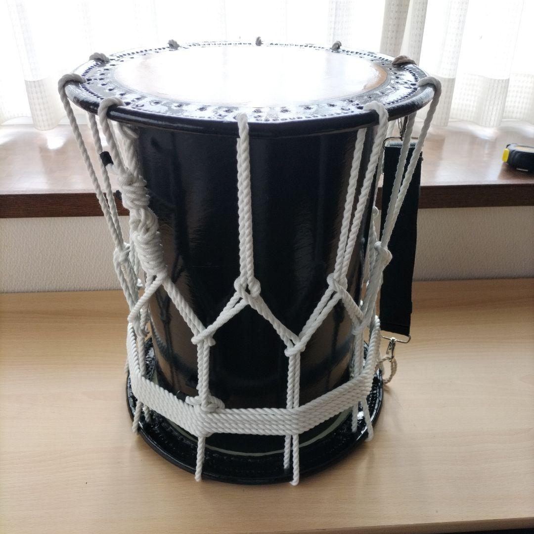 担ぎ太鼓　締太鼓　和太鼓 　天然皮革　ストラップ付き　中古品