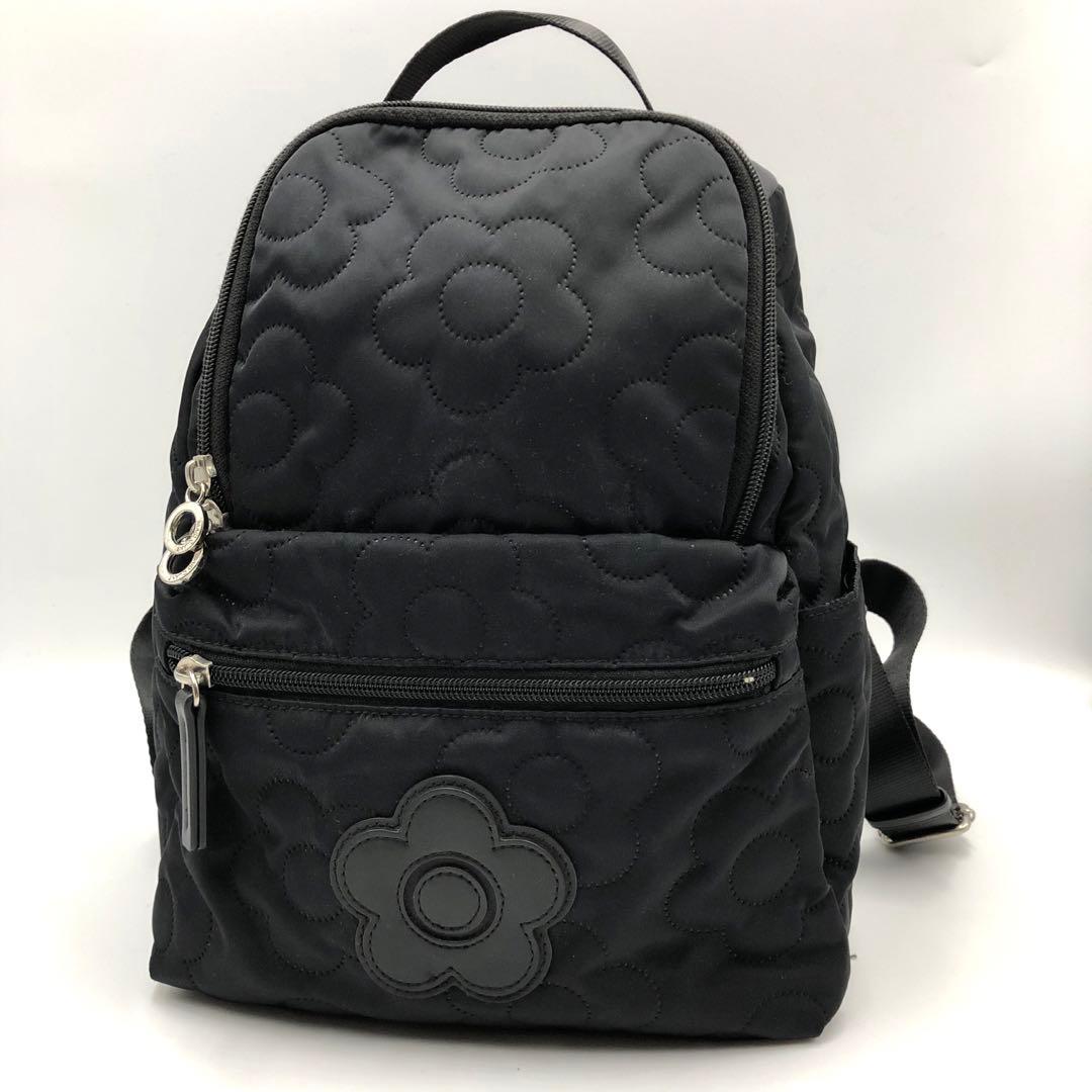 美品✨】マリークワント リュック デイジー 花柄 レディース ブラック