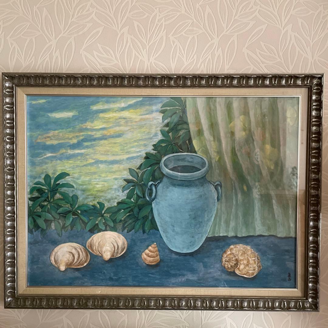 水彩画 壺と貝殻の作品