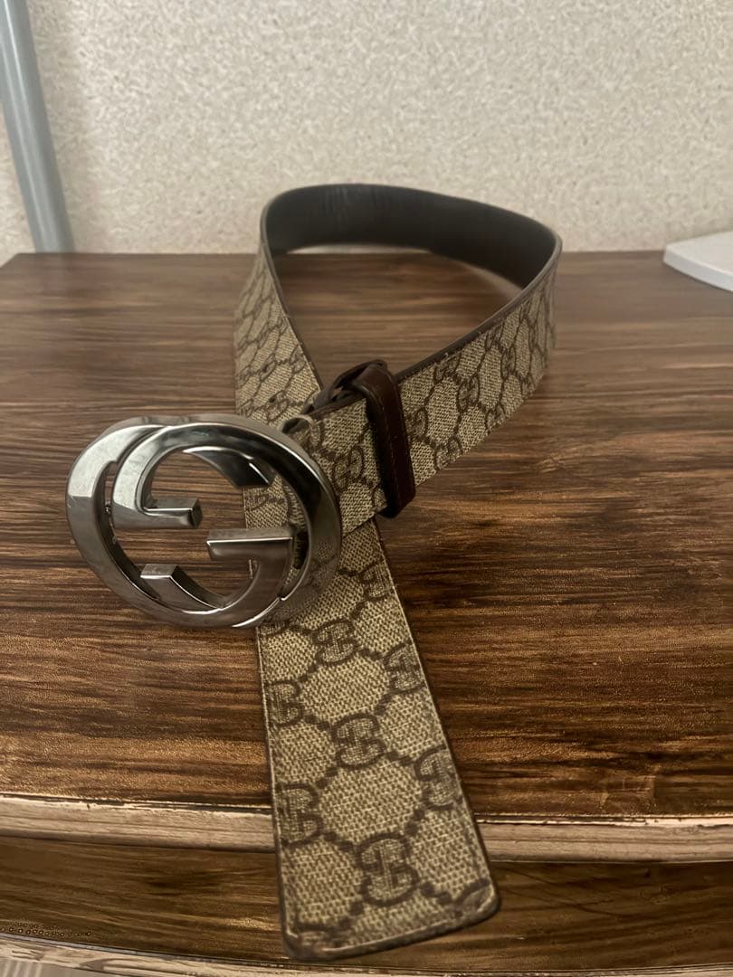 GUCCI グッチ 114984 インターロッキングGG柄 PVC シルバー金具