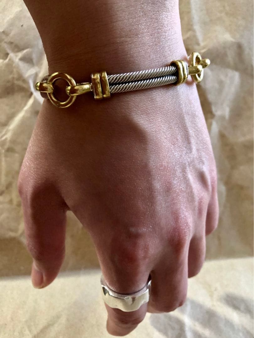 メキシコ製 vintage 925 ブラス ブレスレット メキシコ製 MEXICO VINTAGE MIXブレスレット 925×真鍮 | unune