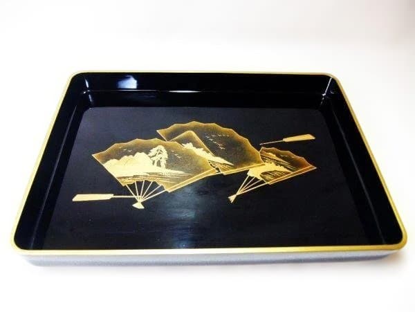 広蓋 金蒔絵 扇面 末広 本漆器 天然木 広蓋 金蒔絵 扇面 末広 本漆器 天然木
