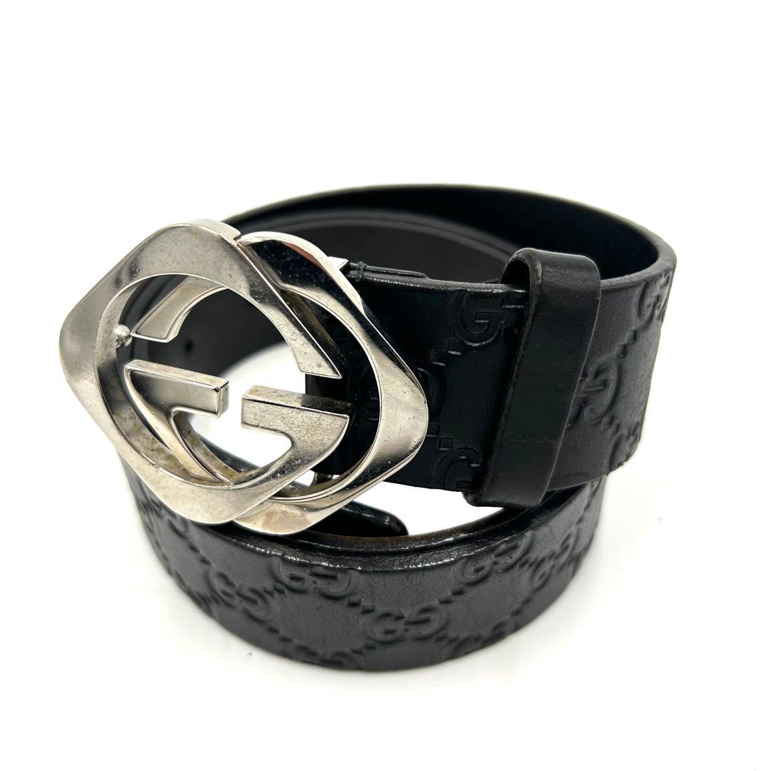 GUCCI グッチ ベルト グッチシマ インターロッキング レザー エンボス