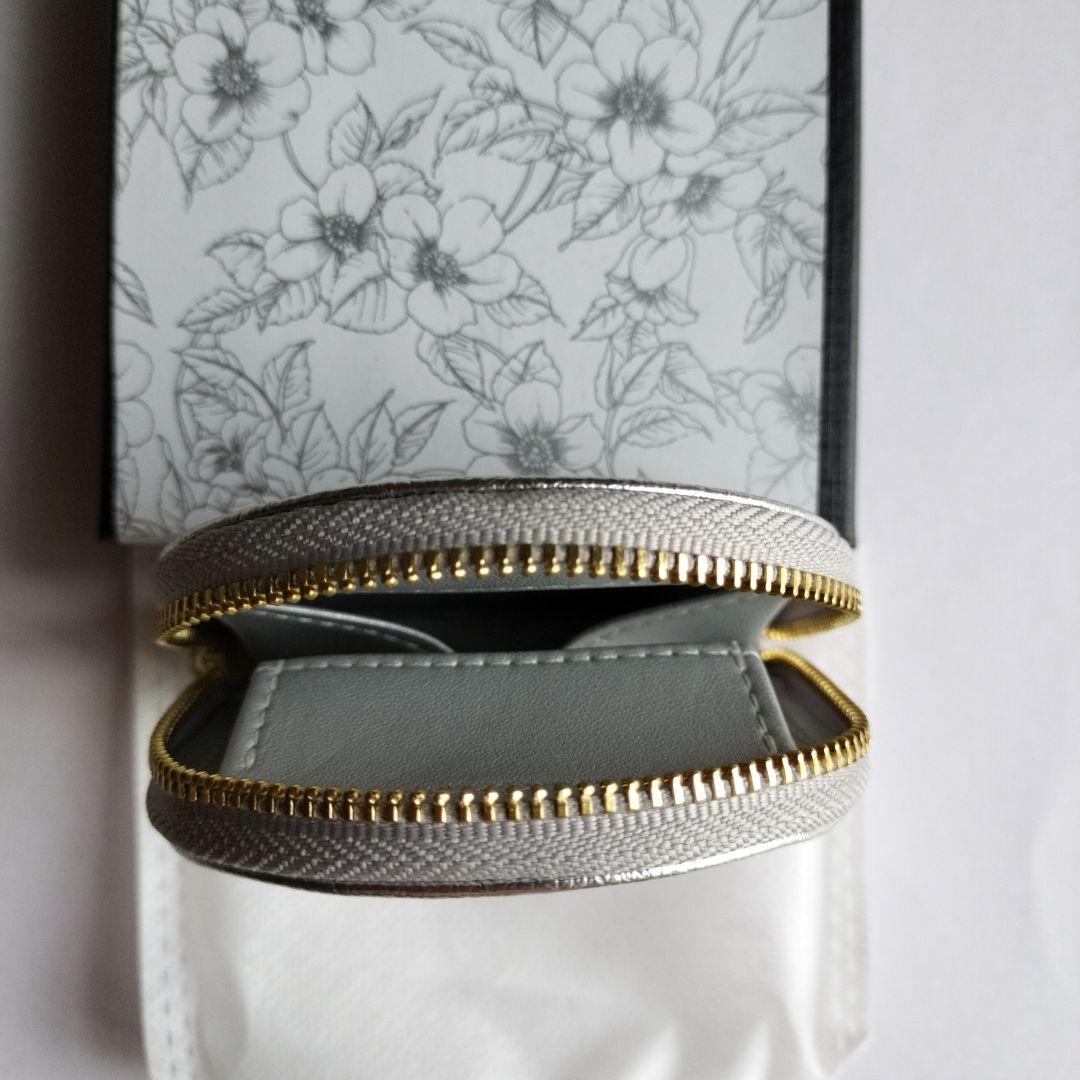 新品未使用】皇室長財布小銭入れシルバー2品セット 菊御紋 本革