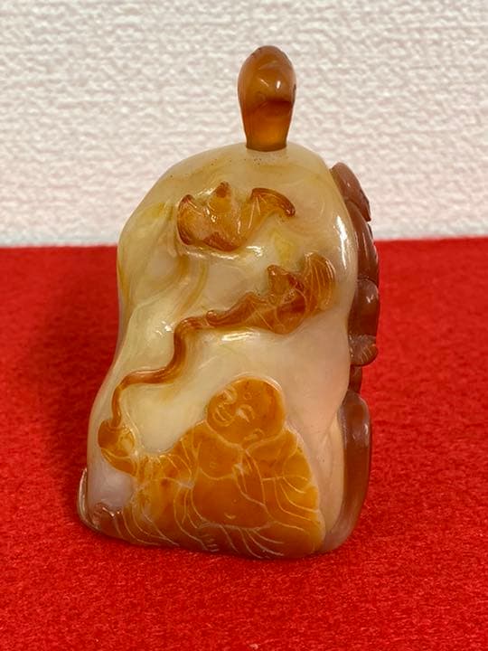 中国古美術　清時代人物彫刻瑪瑙鼻煙壺コレクションの整理品　H-2