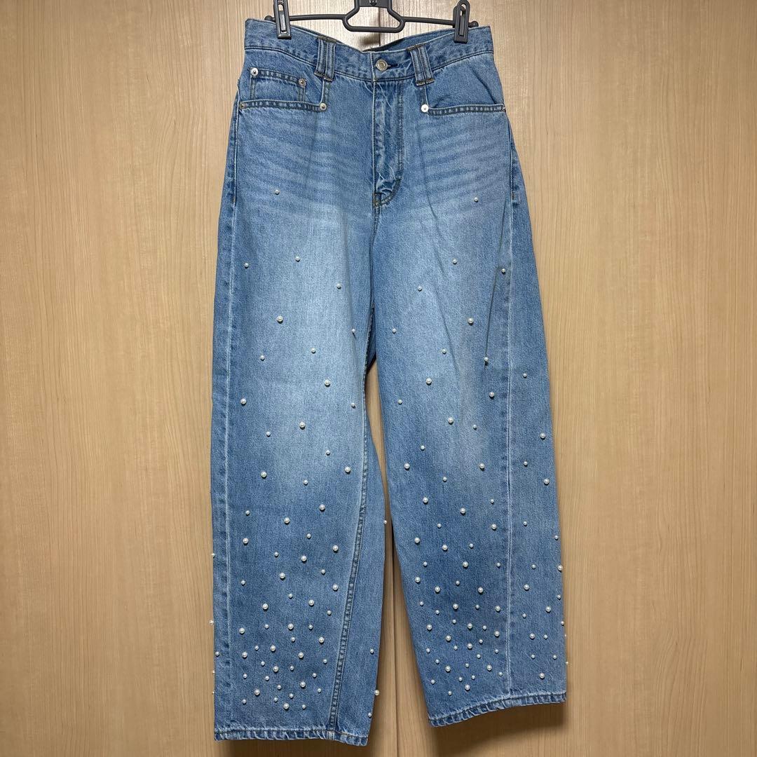 【パッチなし　36】MACPHEE パールデニム　コクーンテーパードパンツ WEB限定】パールデニム コクーンテーパードパンツ｜トゥモローランド