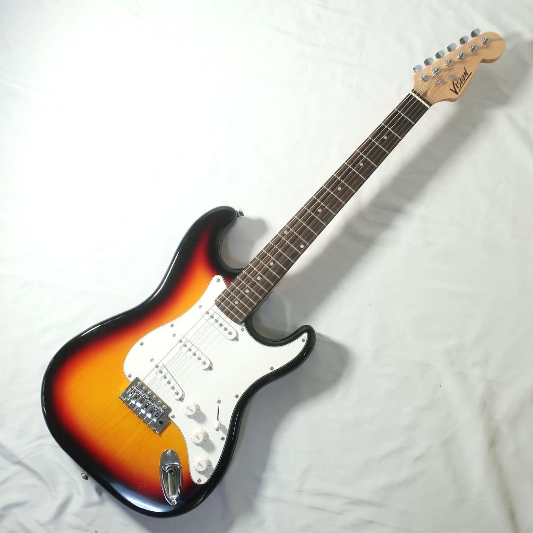 美品 VISION エレキギター ストラトキャスタータイプ ブラウン 軽量モデル