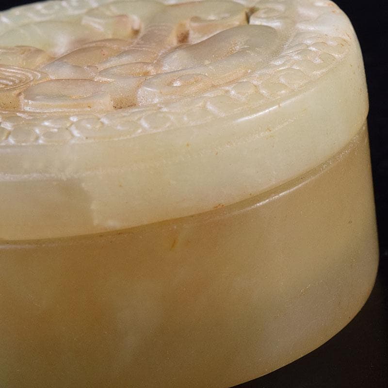 中国 玉石白玉彫刻 人物彫 盒子 蓋物 C R8624 - メルカリ