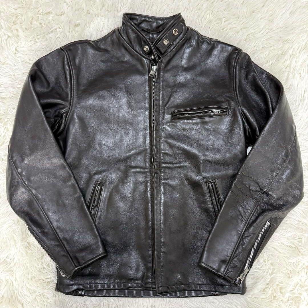 アキラ様⭐️Schott ショット シングル ライダース レザー 641 黒 楽天市場】【クーポン配布中】ショット SCHOTT 641 スタンドカラー