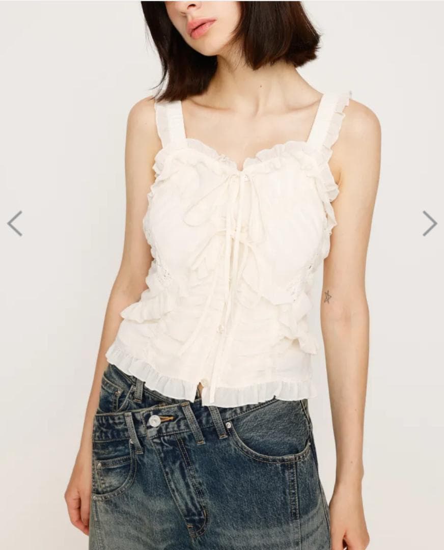 新品★SLY★SHEER SQUEEZE CAMI トップス★アイボリー