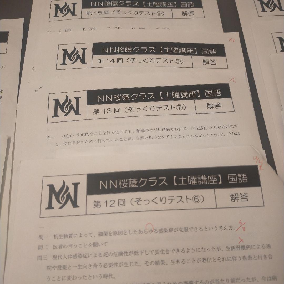 NN桜蔭クラス（土曜講座）国語 そっくりテスト1〜9 +正月特訓2