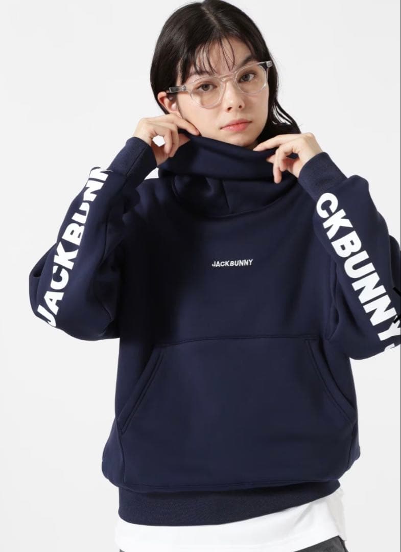 ジャックバニー人気完売KARUISHI裏フリースフーディプルオーバー紺0