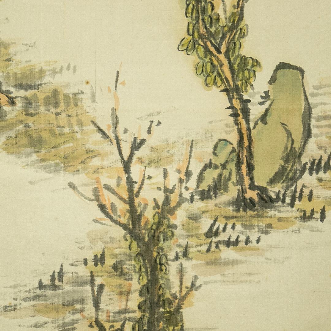 掛軸-1699 清水寺 大西良慶 山水画賛 絹本 松本大圓識箱 - メルカリ