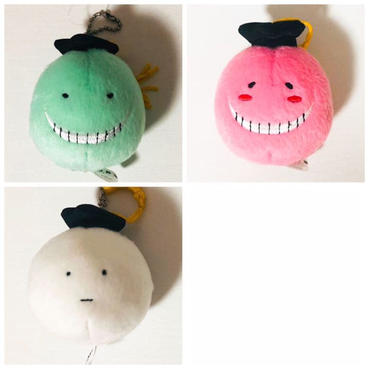 新品★暗殺教室【殺せんせー】ジャンプショップ★マスコットキーチェーン★3点セット タグ付き 暗殺教室 殺せんせーマスコットキーチェーン 4点セット