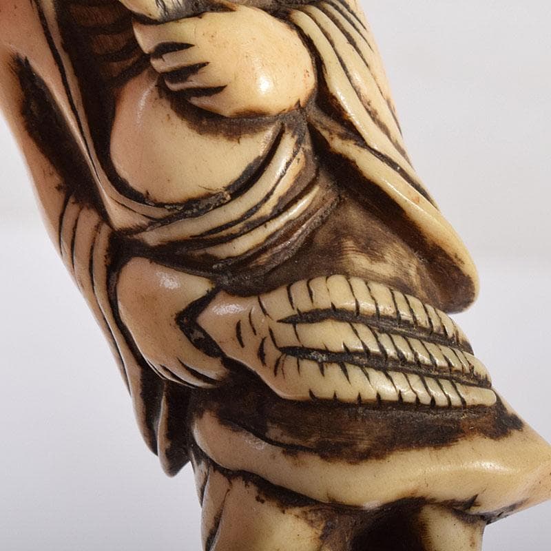 時代提げ物 獣骨製 翁 人物 根付 V 6915 - メルカリ