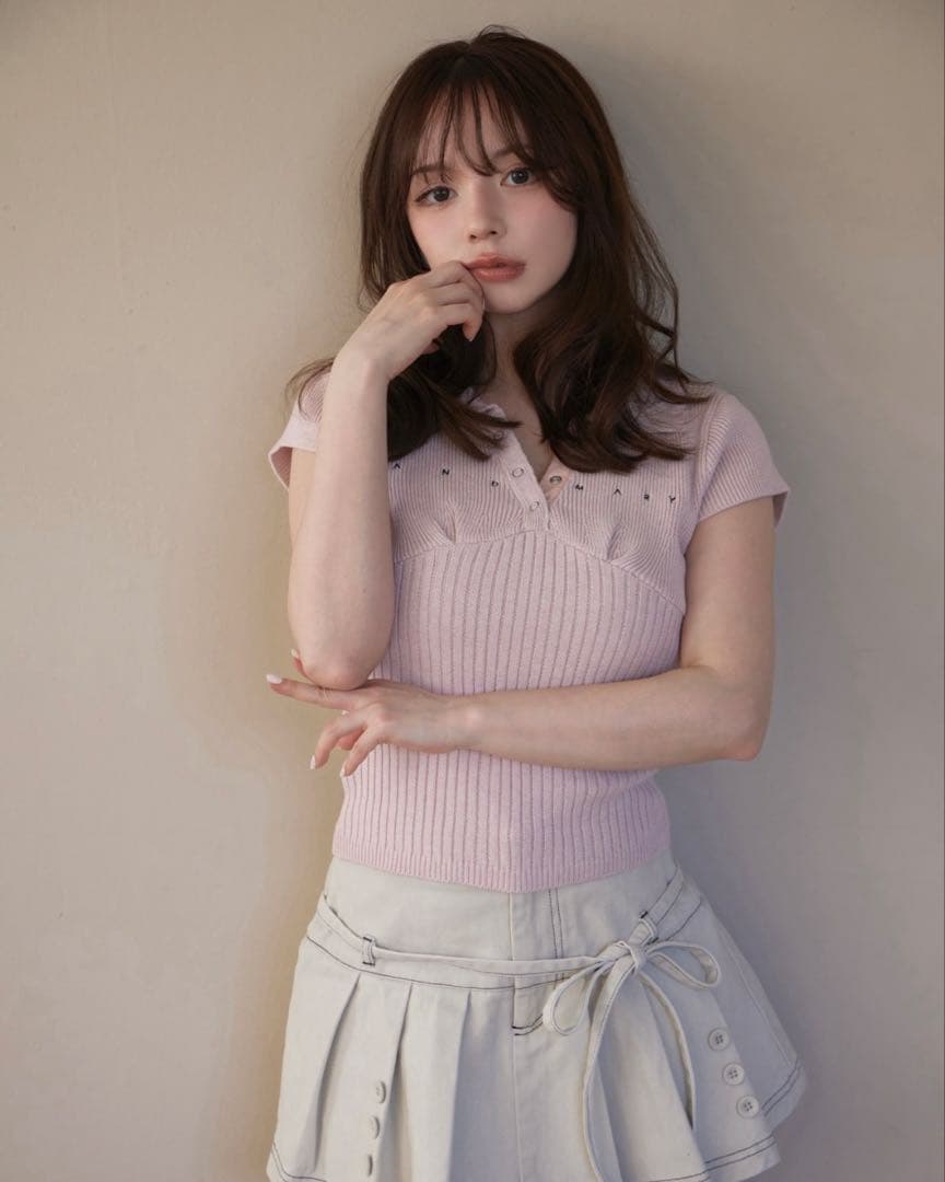 正規品 andmary Lindsay logo tops pink