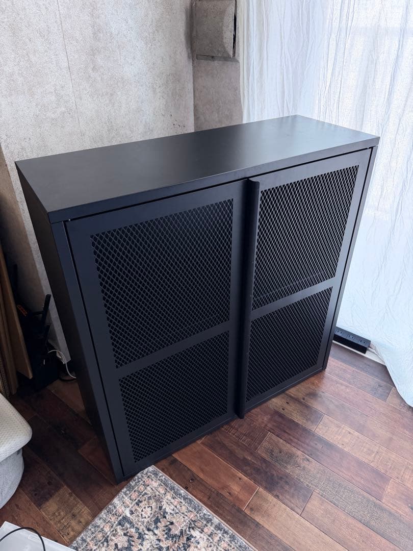 IKEA IVAL ブラックスチールキャビネット 80×83
