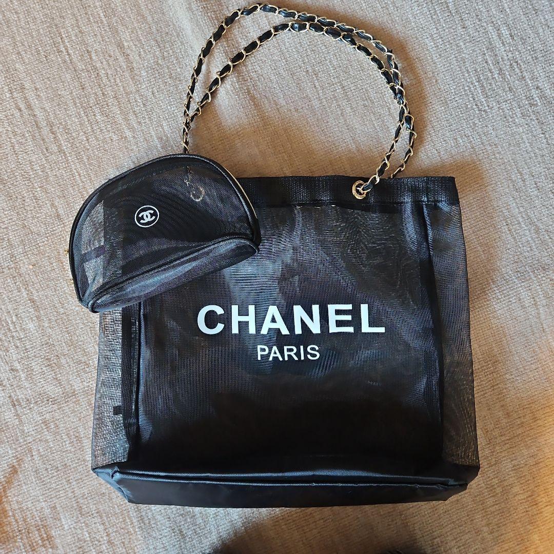 CHANELノベルティ メッシュバッグ ブラック CHANEL（シャネル） ［飯能本店］CHANEL ノベルティ トートバッグ