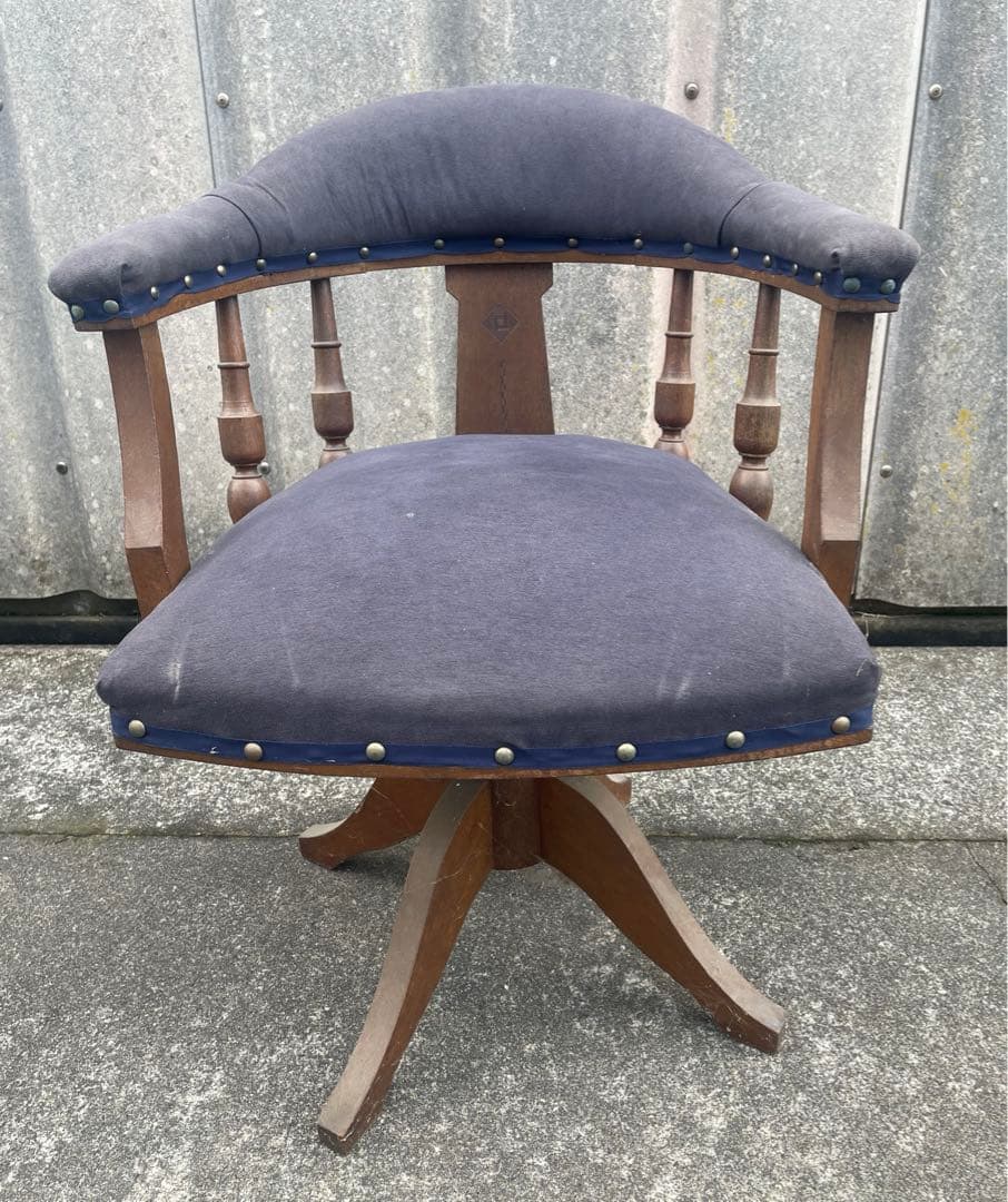 稀少/戦前/古道具/アンティーク/木製/ドクターチェア//回転椅子/椅子/④