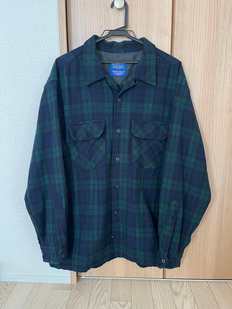 Pendleton ボードシャツ　ネルシャツ　 Lサイズ グリーン/ネイビー