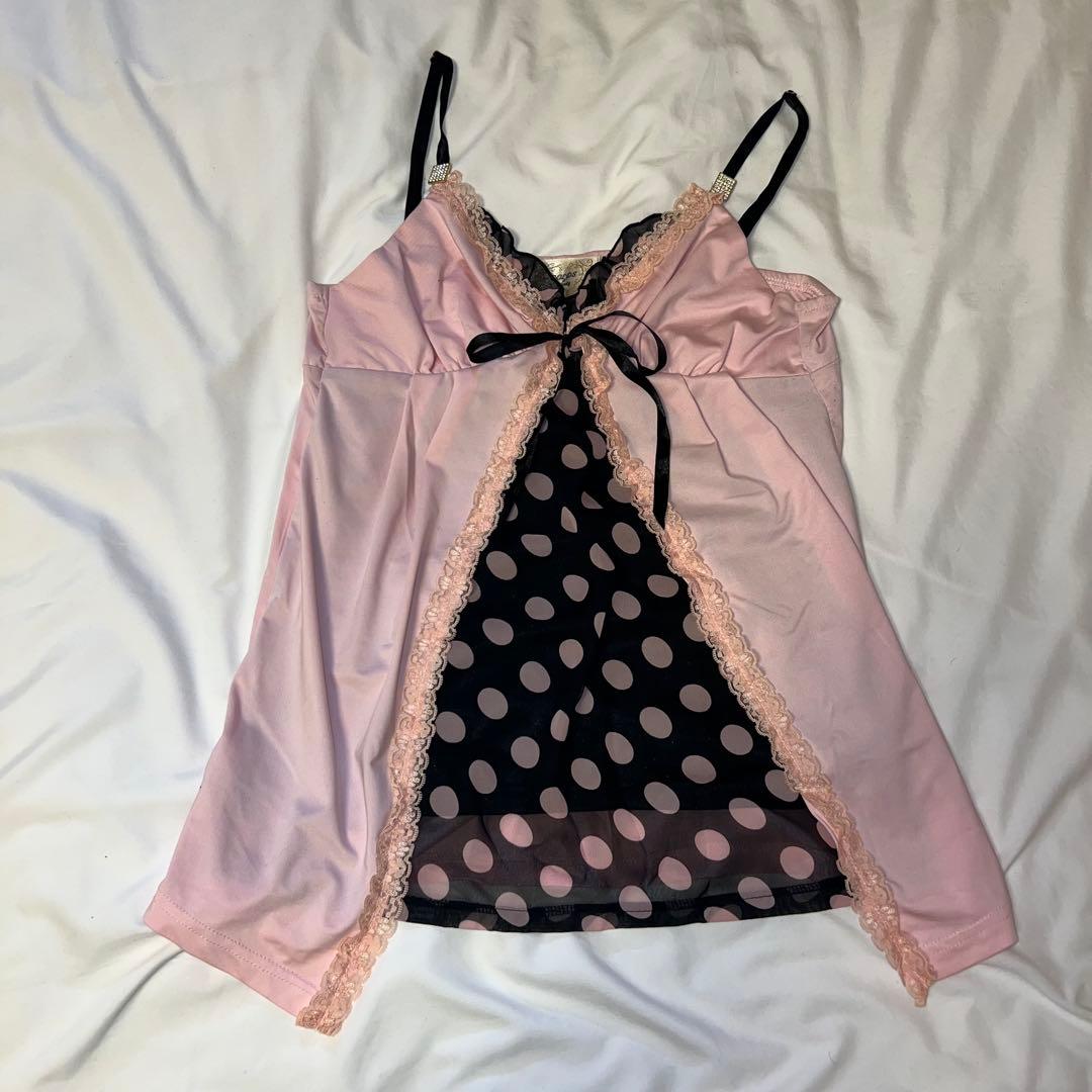 GOLDS∞infinity 水玉 キャミソール ピンク