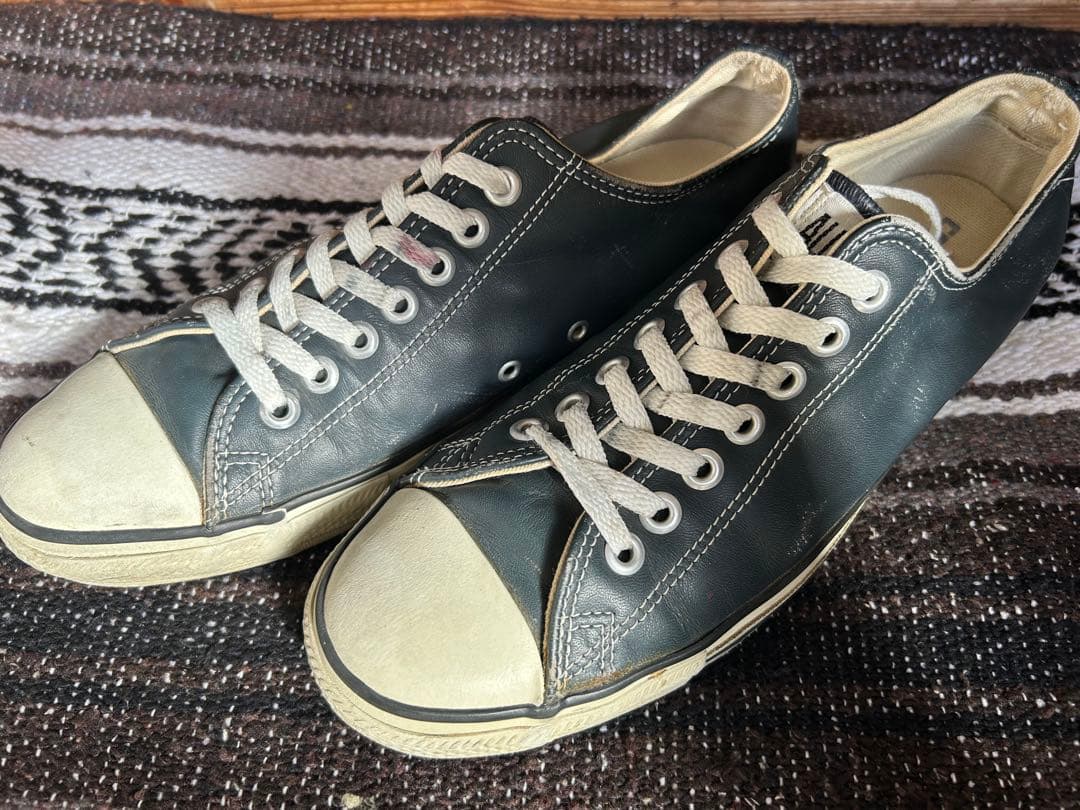 Converse ALLSTAR USA製 90s'ネイビーレザー 90's CONVERSE コンバース ALL STAR HI USA製 ネイビー 11 1/2 希少