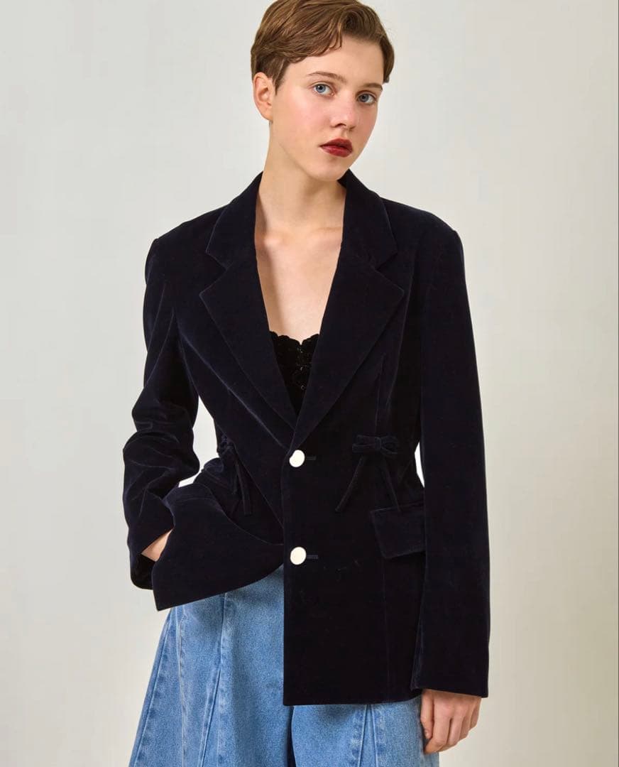 ジャケット・アウター RIBBON VELVET JACKET POPPY POPPY | Ribbon Velvet Jacket WEB・POPPY2号店にて販売開始！ シック