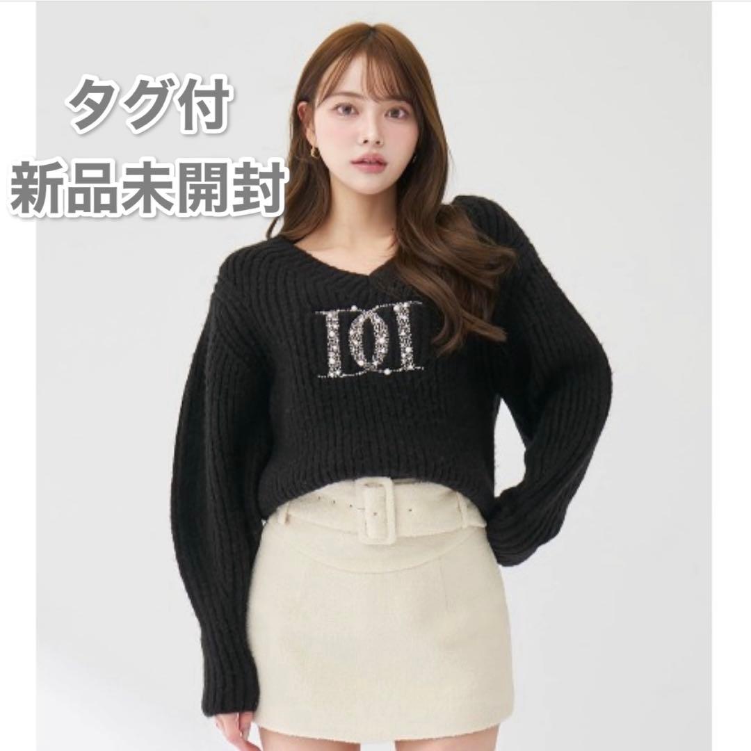 Darian ダーリッチ　ファンシービーズDDロゴボリュームニットトップス 新品