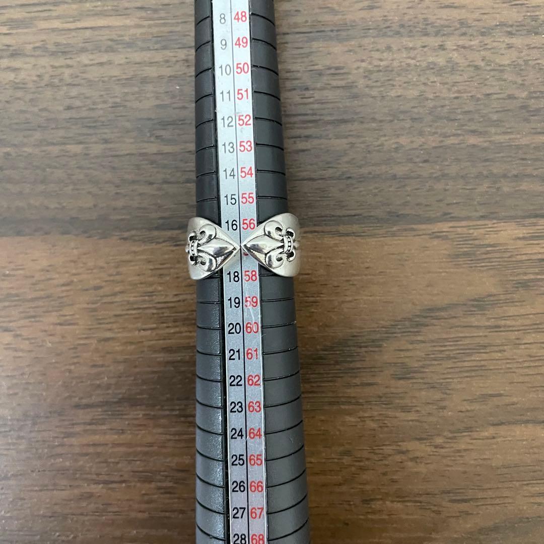 シルバー925 リング 百合紋章 フルールドリス 18号 太幅 メンズ 指輪