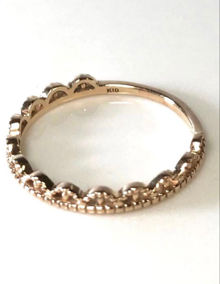 ete K10 リング 9号 ティアラ クラウン　レース フリル レイヤード