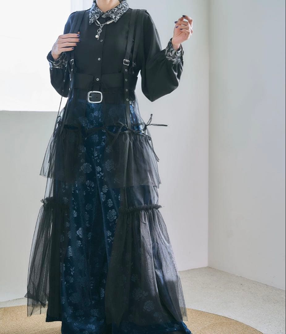 HARE ロングスカート ワンピース シアー ブラック