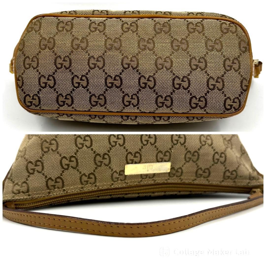 GUCCI グッチ ミニバッグ アクセサリーポーチ ベージュ GG柄 金金具