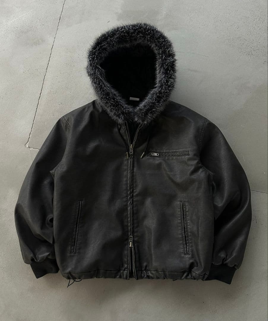 WISHFOREVER　ドローコードダブルジップ２WAYフードブルゾン　パーカー WISH FOR EVER（ウィッシュフォーエバー） ブルゾン アウター メンズ