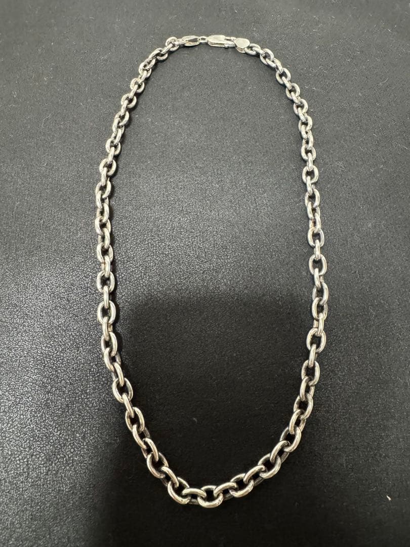 【silver925 燻しあずきチェーン】6.1mm45cm35g線径1.6mm silver925 燻しあずきチェーン】6.1mm45cm35g線径1.6mm