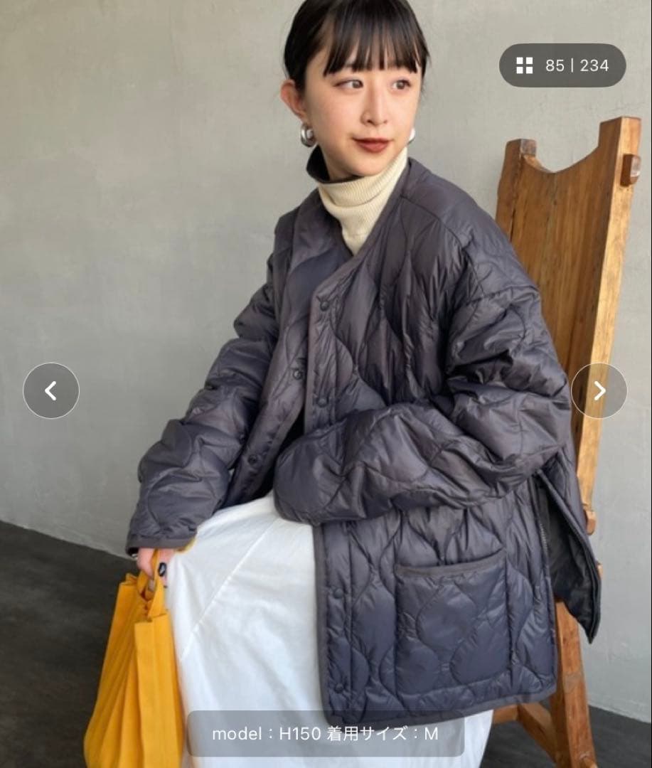 【お値下げ中】美品⭐︎TAION リバーシブルライトダウンジャケット Sチャコール