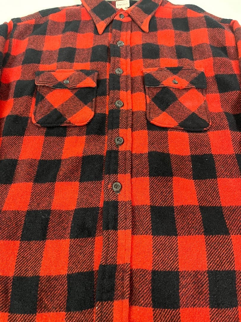 50s PENNEY'S TOWNCRAFT ウールシャツ マチ付き ネルシャツ - メルカリ