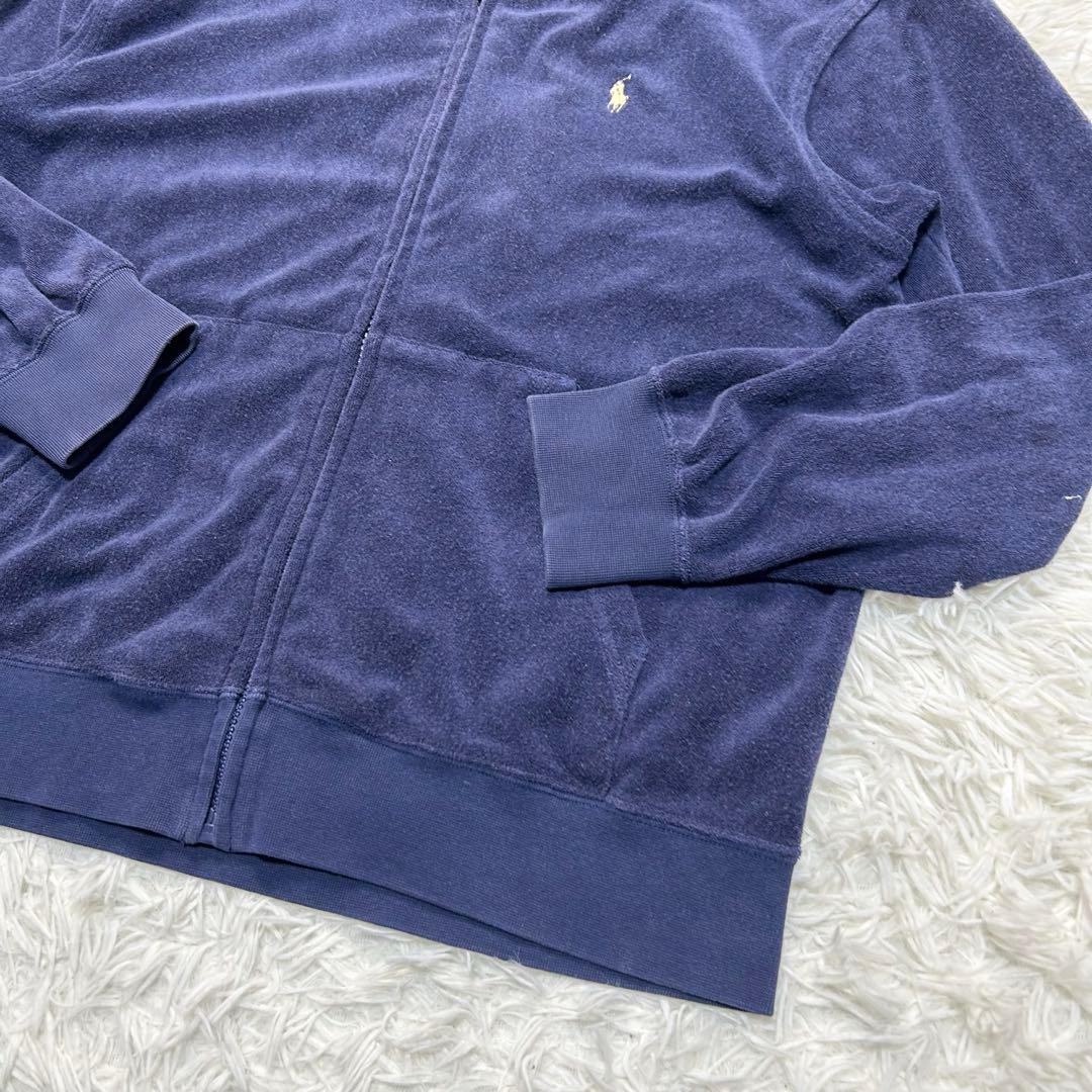 90s ポロバイラルフローレン ジップアップパーカー ネイビー メンズS
